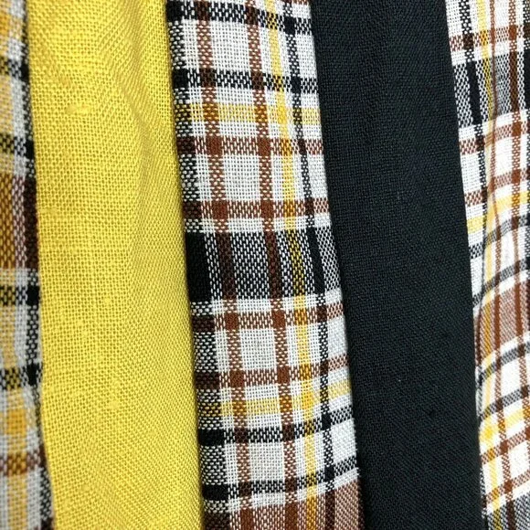 Vintage Chessa Davis Maxi Skirt Women's Medium Black Yellow Check Cottagecore - Picture 3 of 8